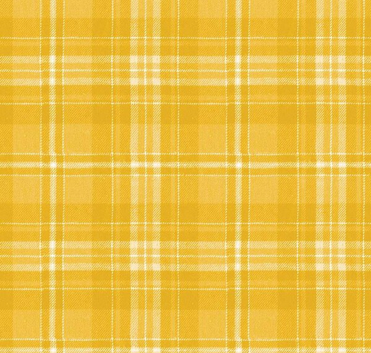 Classic Christmas Plaid Yellow Fabric