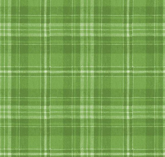 Classic Christmas Plaid Green Fabric