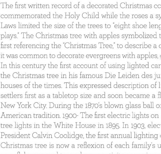 Classic Christmas History of the Tree Text White Fabric