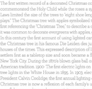 Classic Christmas History of the Tree Text White Fabric