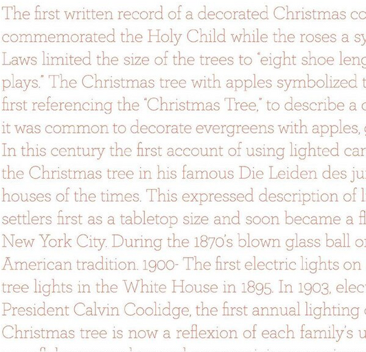 Classic Christmas History of the Tree Text Red Fabric