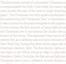 Classic Christmas History of the Tree Text Red Fabric