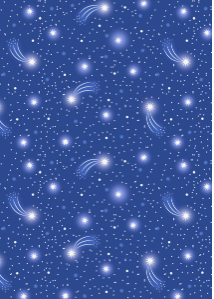 Glow Fairies Starry Sky Blue Fabric