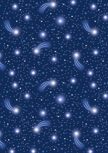 Glow Fairies Starry Sky Dark Blue Fabric