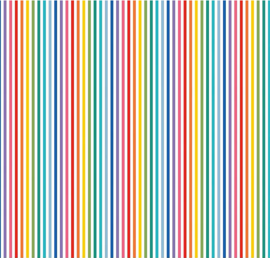 Stripes 1/8" Rainbow Fabric