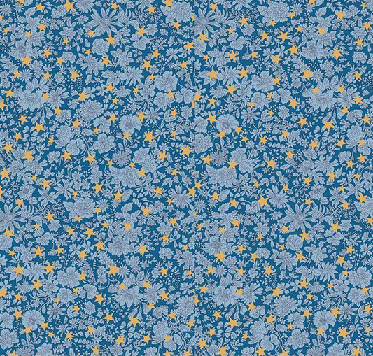 Festive Greetings Emily Star Blue Fabric
