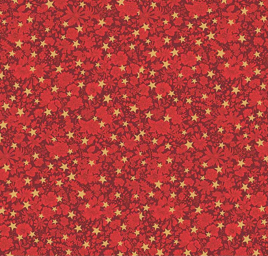 Festive Greetings Emily Star Red Fabric