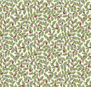 Festive Greetings Swirling Holly Cream Fabric