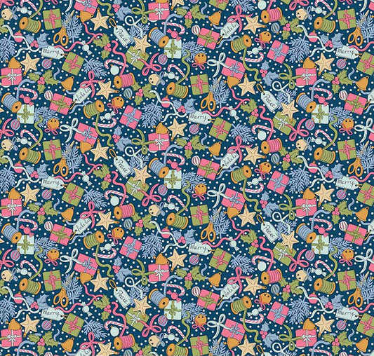 Festive Greetings Festive Gifting Blue Fabric