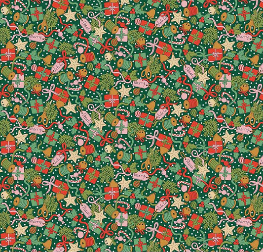 Festive Greetings Festive Gifting Green Fabric