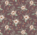 Olive Grove Floral Plum Fabric