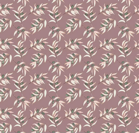 Olive Grove Olive Branches Heather Fabric