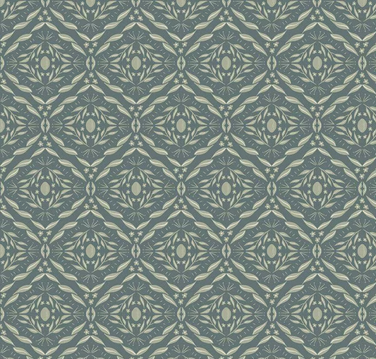 Olive Grove Damask Teal Fabric