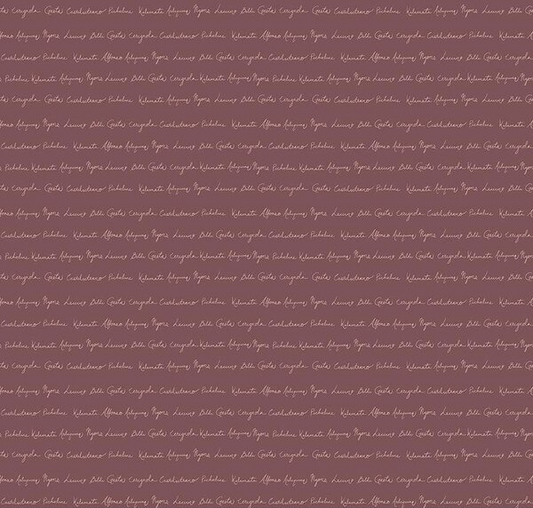 Olive Grove Script Plum Fabric