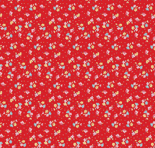 Simple Pleasures Calico Sweet Rose Strawberry Fabric