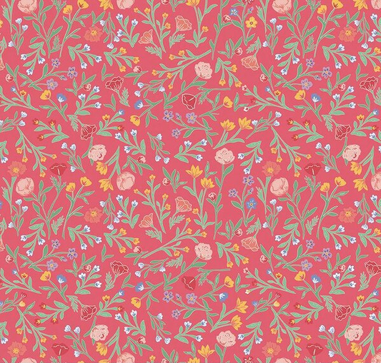 Simple Pleasures Scattered Vine Raspberry Fabric