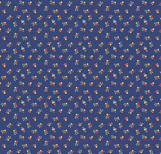 Simple Pleasures Kitchen Flowers Navy Fabric