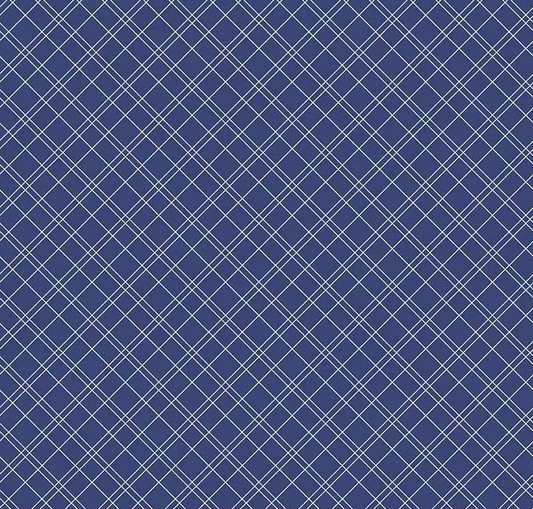Simple Pleasures Grid Navy Fabric