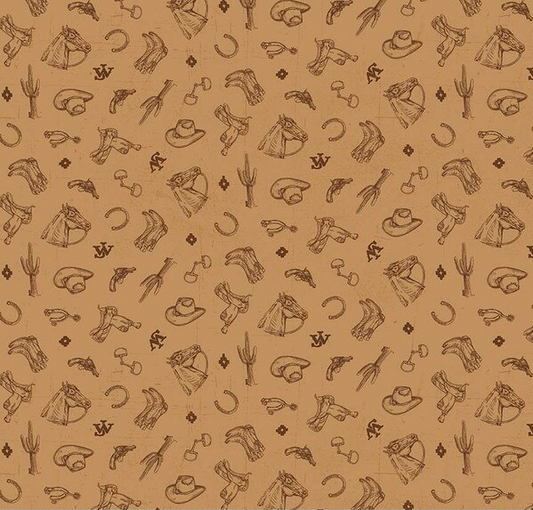John Wayne American West Icons Tan Fabric