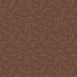 Rustle Tiny Leaves Brown Fabric