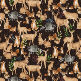 Forest Floor Animal Allover Multi Fabric