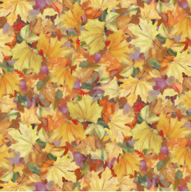 Fall Friends Packed Painted Leaves Multi Fabric