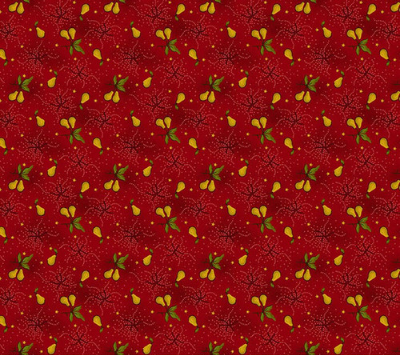 Baubles & Balsam Pear Orchard Cranberry Fabric
