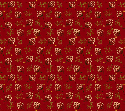 Baubles & Balsam Clover Blossoms Cranberry Fabric