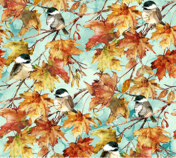Autumn Breeze BIRDS TURQ MULTI
