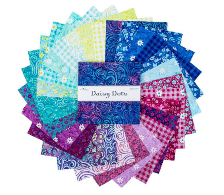 Batiks Hand Dyes Daisy Dots 10" Stacker