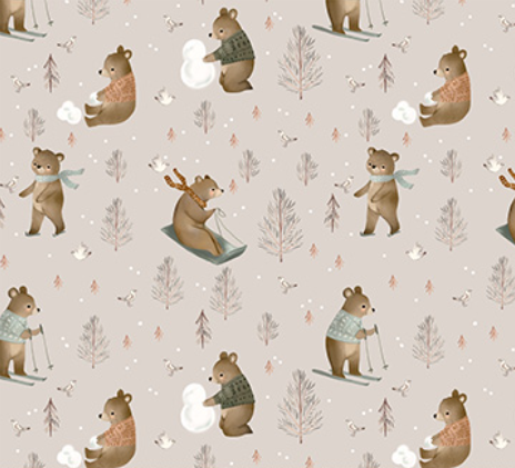 Cozy Cubs SNOW DAY TAUPE Fabric