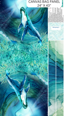 Deep Blue Whale Canvas Bag 24" Panel