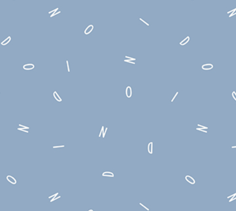 Fossil Folks LETTERS BLUE Fabric