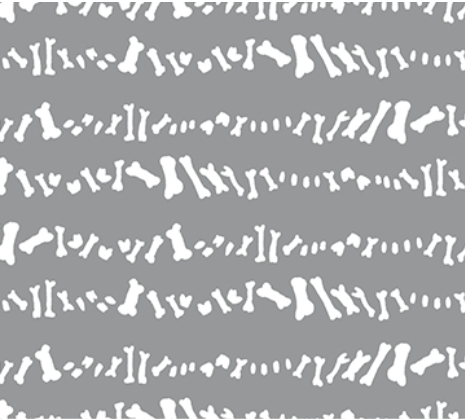 Fossil Folks BONES GRAY Fabric