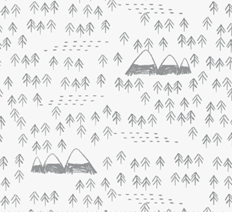 Fossil Folks TREES WHITE Fabric