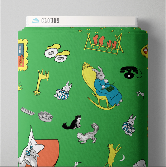 Goodnight Moon Goodnight Moon Tossed Green Fabric