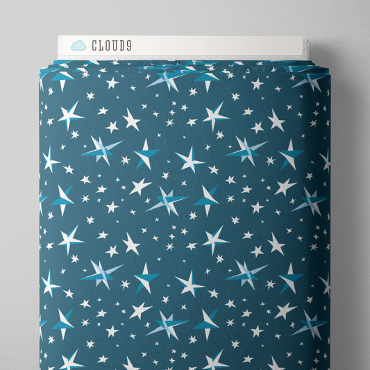 Goodnight Moon Starry Night Blue Fabric