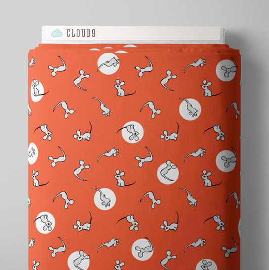Goodnight Moon Mouse Red Fabric
