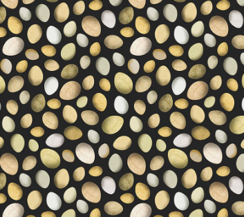 Boho Chick Fresh Eggs Black Fabric