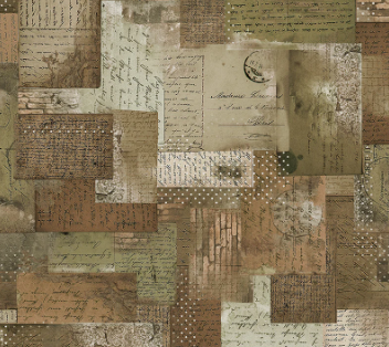 Boho Chick Ephemera Brown Fabric