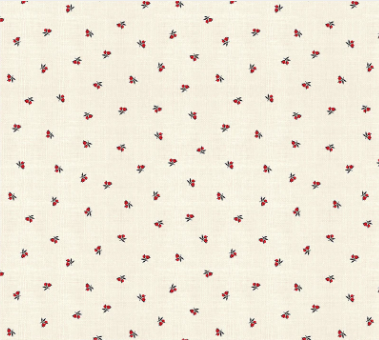 Sable & Scarlet Buds Cream Fabric