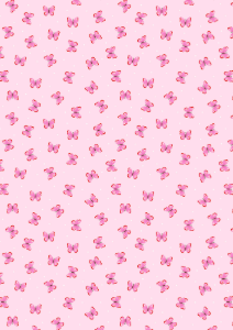 Small Things... Country Garden Small Things Butterflies Pink Fabric