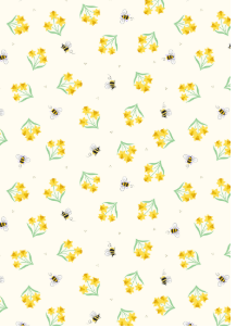 Small Things... Country Garden Small Things Bees and Daffodils Cream Fabric