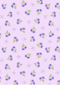 Small Things... Country Garden Small Things Butterflies and Irises Purple Fabric