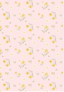 Joys of Spring Daffodil Delight Pastel Pink Fabric