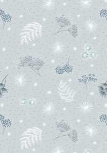 The Secret Winter Garden Flannel Frosted Garden on Light Grey Fabric