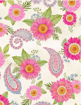 Paisley Punch Floral and Paisleys Cream Fabric