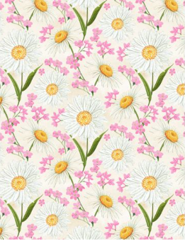 Paisley Punch Daisies All Over Cream Fabric