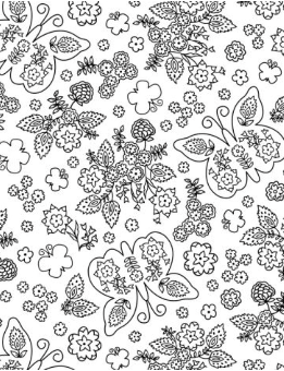 Shadow Bloom Butterflies & Floral White Fabric