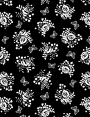 Shadow Blooms - Bouquet Toss Black - Yardage